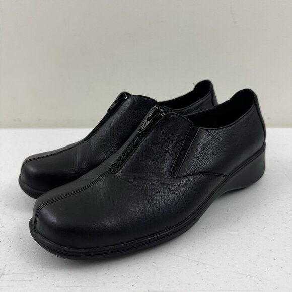 Cobbie Cuddlers Black Leather Upper Zip Comfort Walking Shoes Size 8 Wide - Picture 1 of 14